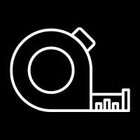 Icono de metro y medidas